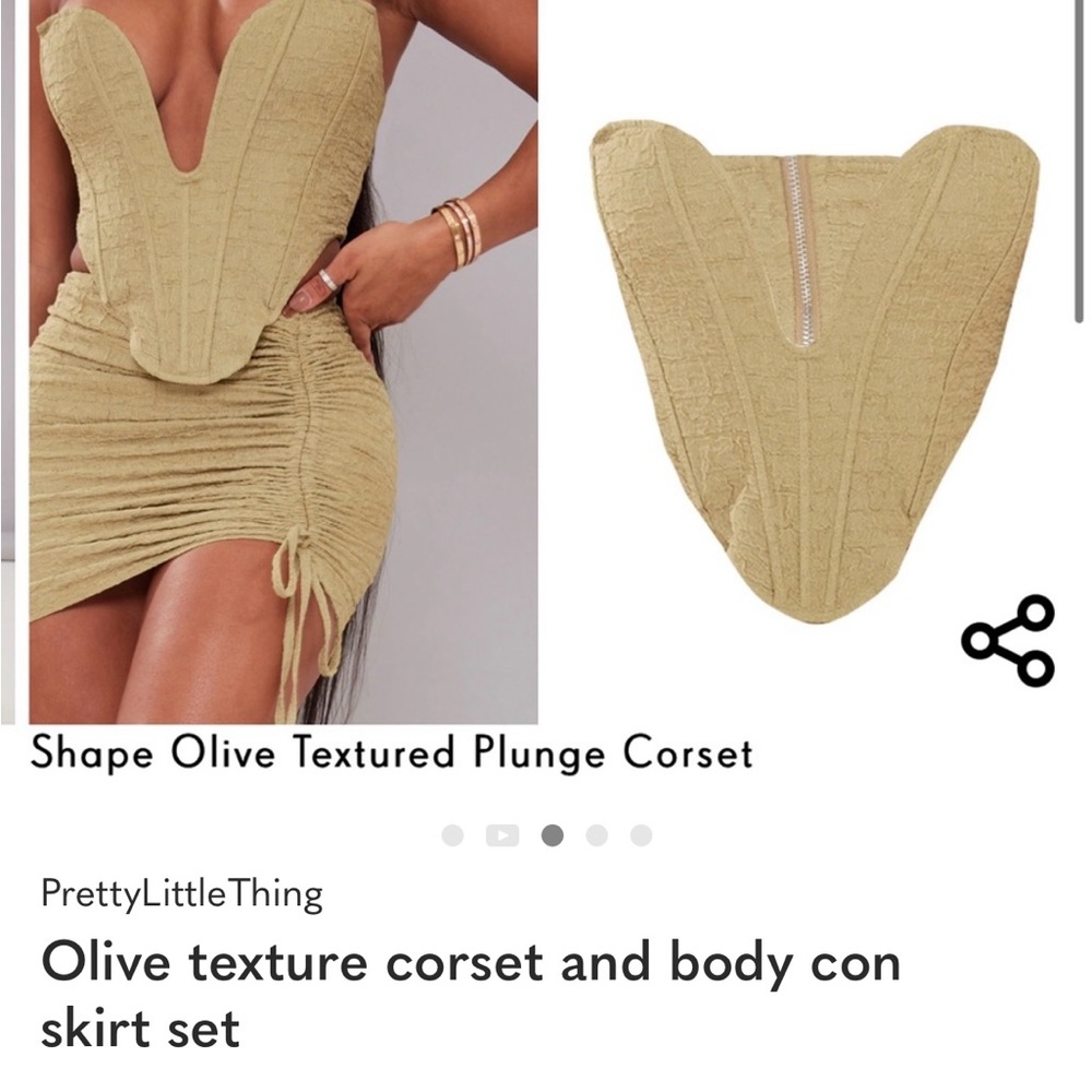 PrettyLittleThing Strapless Beige Mini Dress - Picture 3 of 5